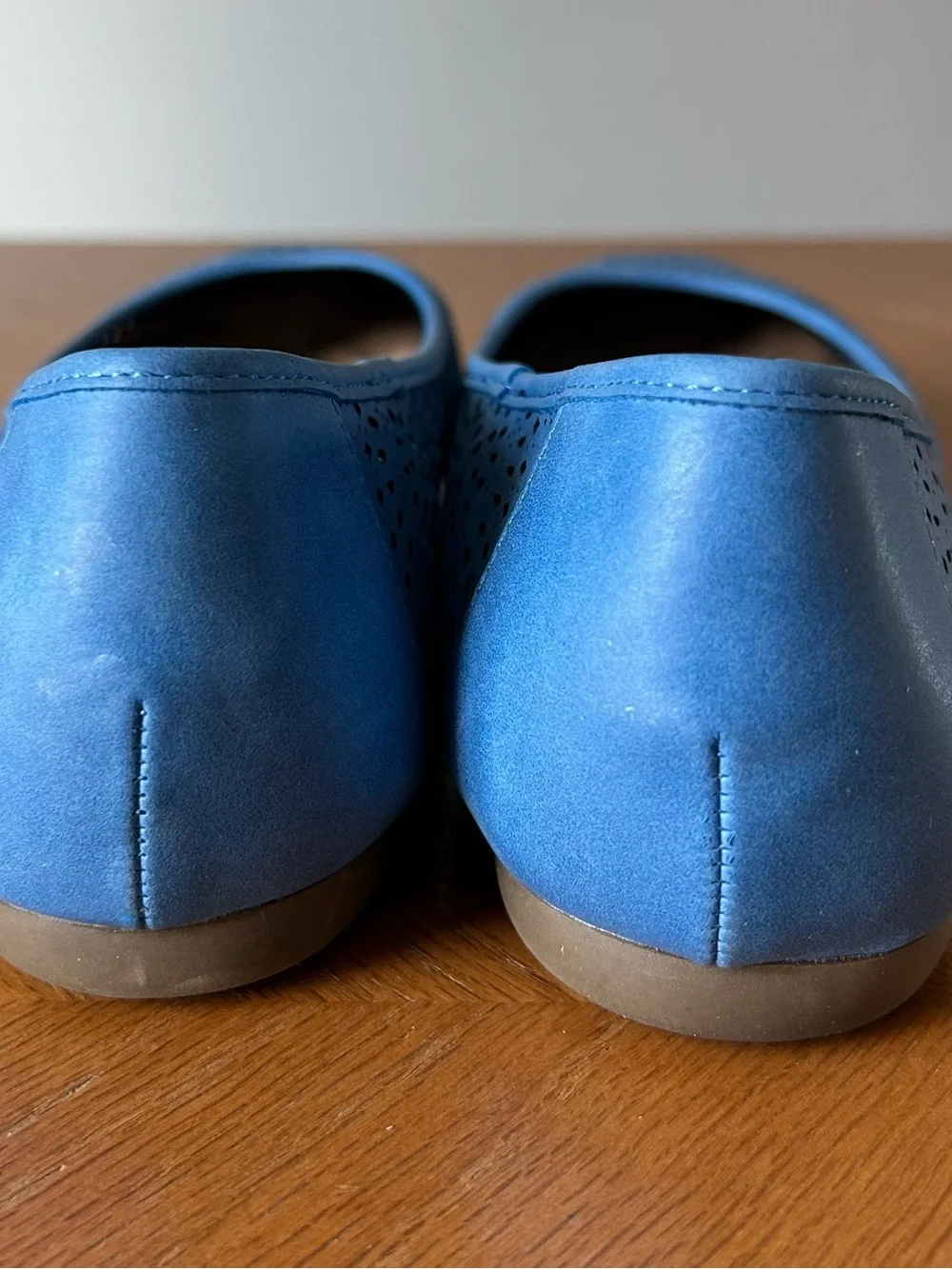 Sonoma Life+Style Memory Foam Eliza Blue Faux Leather Ballet Flat 9M